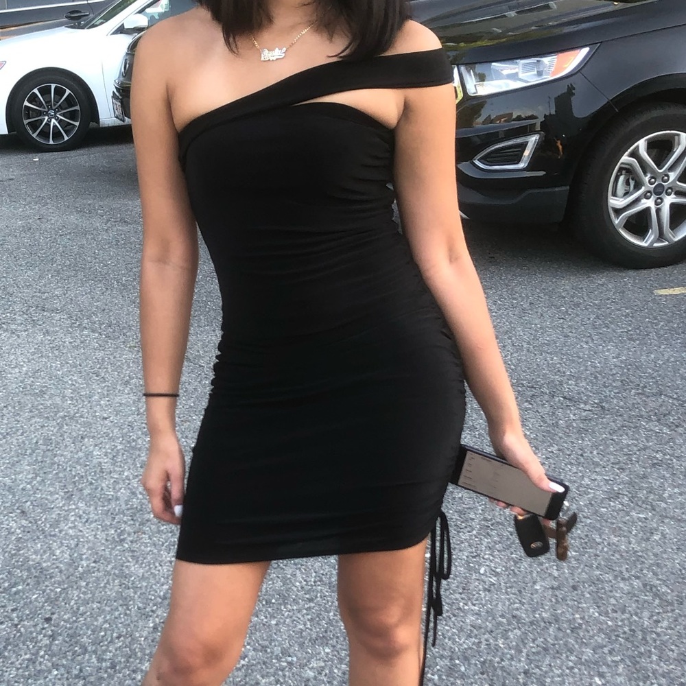 Black Ruched Dress